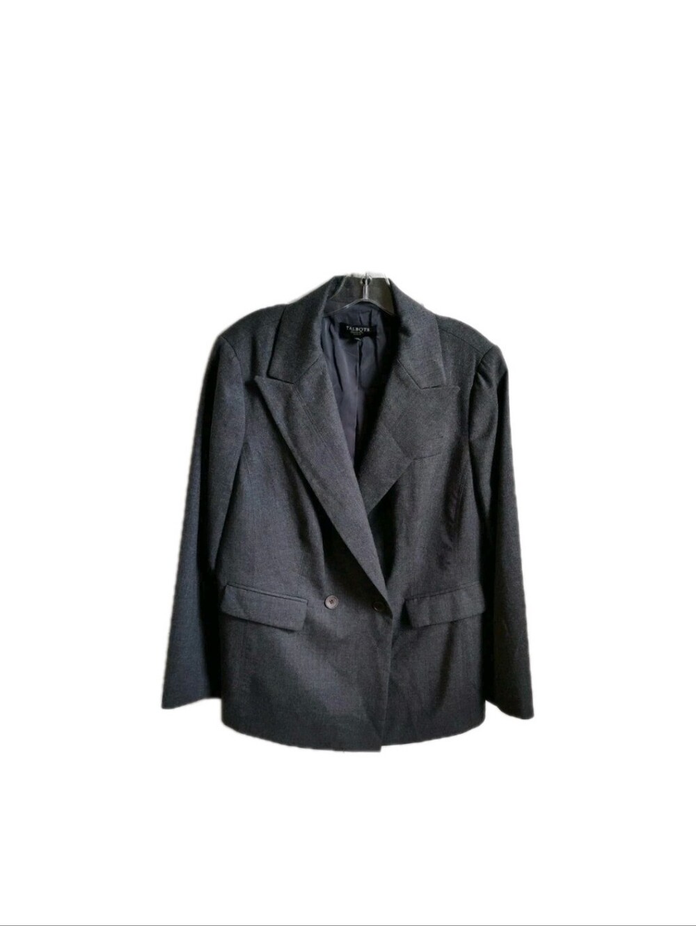 Talbots Gray Wool Blazer Jacket Women's Size 14W Career Work Wear